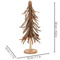Árbol de Navidad hecho de ramas de sauce sobre una base de madera, 48 cm. | Floristik24.es