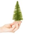 Árbol de Navidad artificial con base de madera, pequeño, 16 cm, 6 piezas | Floristik24.es