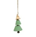 Floristik24 Decoraciones para árboles de Navidad, Árbol de Navidad para colgar, Navidad verde / natural H10cm L24cm 4pcs