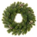 Floristik24 Corona de ramas de abeto artificiales con piñas para puerta o mesa, 30 cm.