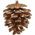 Floristik24 Adornos para árboles de navidad deco conos brillo cobre H7cm 6pcs