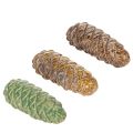 Floristik24 Adorno de piña de cerámica, decoración de mesa, otoño, 14 cm, 3 piezas