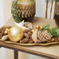 Floristik24 Conos de pino dorado, purpurina 13cm 4 piezas decoraciones para árboles de Navidad