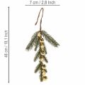 Rama de abeto artificial con mini adornos navideños dorados, 46 cm, 2 unidades. | Floristik24.es