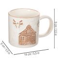 Taza de cerámica con motivo de casa y relieve, 9 cm. | Floristik24.es