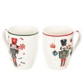 Floristik24 Taza navideña con motivo de cascanueces y bastón de caramelo, 10 cm, 2 unidades
