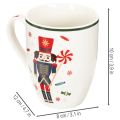 Taza navideña con motivo de cascanueces y bastón de caramelo, 10 cm, 2 unidades | Floristik24.es