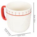 Taza de café con asa roja, diseño de punto y decoración de corazón, cerámica, 9 cm, 2 unidades | Floristik24.es