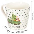 Taza de café Feliz Navidad con motivo de coche navideño, taza de cerámica de 10 cm, 2 unidades | Floristik24.es