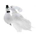 Floristik24 Pareja de palomas 22cm sobre clip blanco