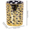 Portavelas de cristal con estampado de leopardo para decoración de mesa, 12 cm | Floristik24.es