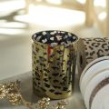 Portavelas de cristal con estampado de leopardo para decoración de mesa, 12 cm | Floristik24.es