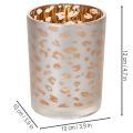 Portavelas de cristal con estampado de leopardo, 12 cm | Floristik24.es