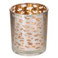 Floristik24 Portavelas de cristal con estampado de leopardo, bicolor, 8 cm