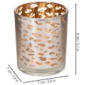 Portavelas de cristal con estampado de leopardo, bicolor, 8 cm | Floristik24.es