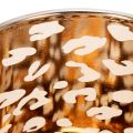 Portavelas de cristal con estampado de leopardo, bicolor, 8 cm | Floristik24.es