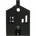 Floristik24 Casa portavelas de metal negro, casa de luz Ø4.4cm H18cm