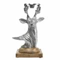 Floristik24 Candelero ciervo mango madera metal plata natural 31cm