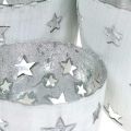 Floristik24 Portavelas decoración navideña blanco con estrellas metal Ø12 / 10 / 8cm juego de 3