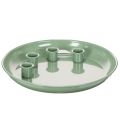 Floristik24 Plato para velas Corona de Adviento verde con cuatro portavelas 24cm