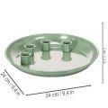 Plato para velas Corona de Adviento verde con cuatro portavelas 24cm | Floristik24.es
