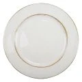 Plato decorativo redondo plástico retro blanco marrón brillo Ø30cm | Floristik24.es