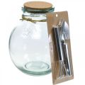 Floristik24 Juego de botella de jardín de vidrio con tapa de corcho y herramientas Ø21cm H25cm
