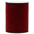 Floristik24 Cinta de mesa cinta de terciopelo rojo oscuro 100mm 8m