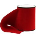 Floristik24 Cinta de mesa cinta de terciopelo roja 100mm 8m
