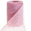 Floristik24 Camino de mesa cinta de mesa de yute cinta de yute rosa claro 15cm 10m