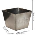 Maceta cuadrada de metal con motivo de abeto, 18 cm. | Floristik24.es