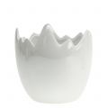 Floristik24 Macetero cáscara de huevo blanco madreperla Ø8cm H9cm 3pcs