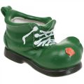 Floristik24 Jardinera decorativa, zapato verde con erizo, cerámica 14x13cm H13cm
