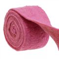 Floristik24 Cinta de fieltro, cinta para macetas, fieltro de lana rosa, jaspeado naranja 15cm 5m