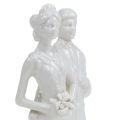 Floristik24 Figura tarta recién casados blanco 17cm