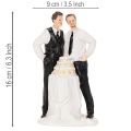 Adorno para tarta de una pareja de hombres con tarta, 16,5 cm. | Floristik24.es
