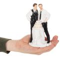 Adorno para tarta de una pareja de hombres con tarta, 16,5 cm. | Floristik24.es