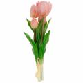 Floristik24 Ramo de tulipanes Real Touch Flores artificiales Tulipanes artificiales Rosa
