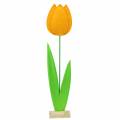Floristik24 Flor de fieltro tulipán amarillo decoración de verano Al. 88 cm