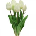 Floristik24 Tulipanes Artificiales Blanco Crema Real Touch 38cm 7pcs