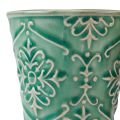 Floristik24 Jardinera cerámica craquelada esmaltada verde Ø7cm H8cm 4ud