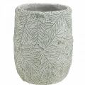 Floristik24 Jardinera cerámica verde blanco gris ramas pino Ø12cm H17.5cm
