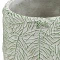Floristik24 Jardinera cerámica verde blanco gris ramas pino Ø12cm H17.5cm