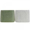 Floristik24 Jardinera cerámica blanco verde malla relieve 12,5x12,5cm H9cm 2uds