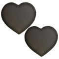 Floristik24 Corazón de pizarra del día de San Valentín Corazón decorativo negro 25 cm 2 piezas