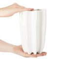 Jarrón acanalado, jarrón alto decorativo para flores secas, 24 cm | Floristik24.es