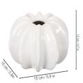 Jarrón de cerámica con forma de calabaza, blanco, decoración para el hogar, 15 cm. | Floristik24.es