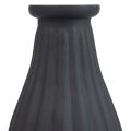 Floristik24 Jarrón de cristal negro con ranuras para jarrón decorativo de cristal Ø8cm H14cm
