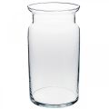 Floristik24 Jarrón de cristal, jarrón decorativo, vaso de vela Ø15.5cm H28cm