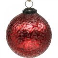 Floristik24 Bolas de navidad vintage bolas de árbol de navidad de cristal rojo Ø10cm 2pcs